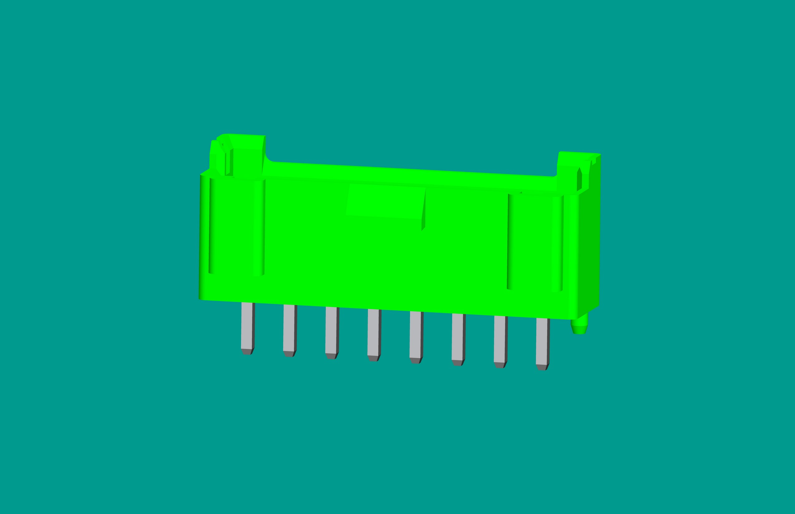 B8B-XH-K3立式針座綠色/普通PA66
