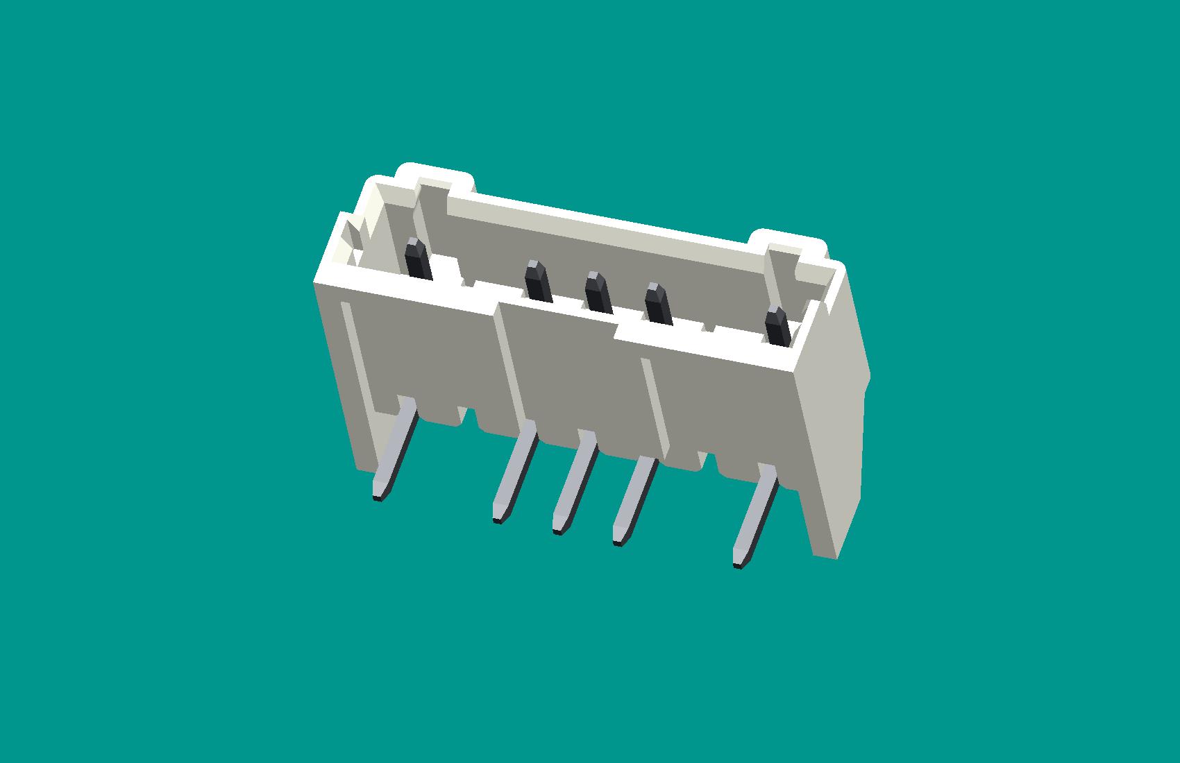 S7B5-XH-K臥式非限位不帶卡扣型針座白色(缺2.6針)/普通PA66