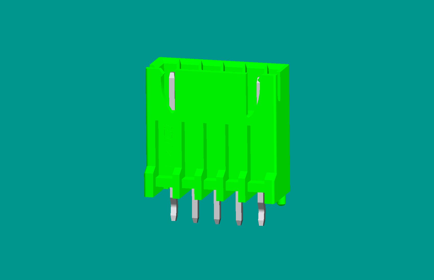 XH灌膠型針座(B型)5位綠色-高灼熱絲